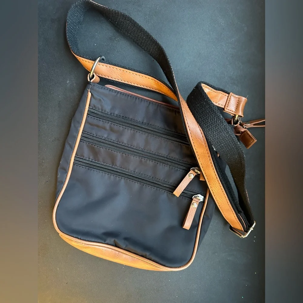 Elegant Black and Brown Men's Messenger Bag